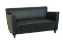Office Star - Leather Love Seat with Cherry Finish. - Image 2
