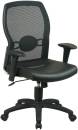 Seating - Mesh - Office Star - Woven Mesh Back Task Chair With Leather Seat