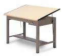 Tables - Mayline - Mayline Drawing Tables Ranger Steel Four-Post Table with tool and shallow drawers.(37 1/2" x 48")